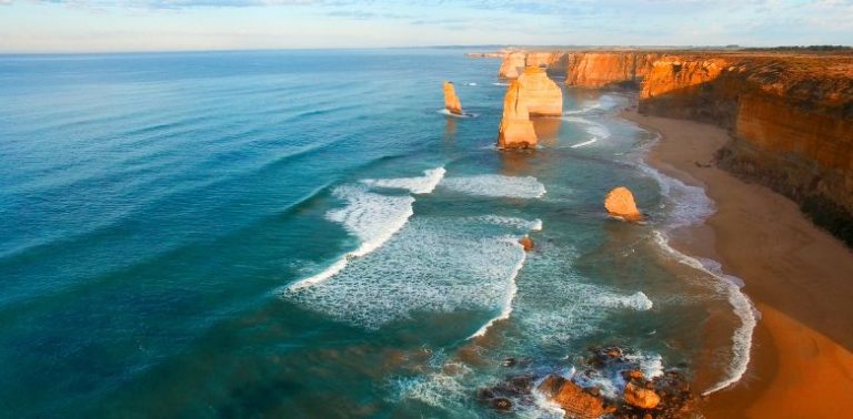 A top-down view of the Australian coastline.